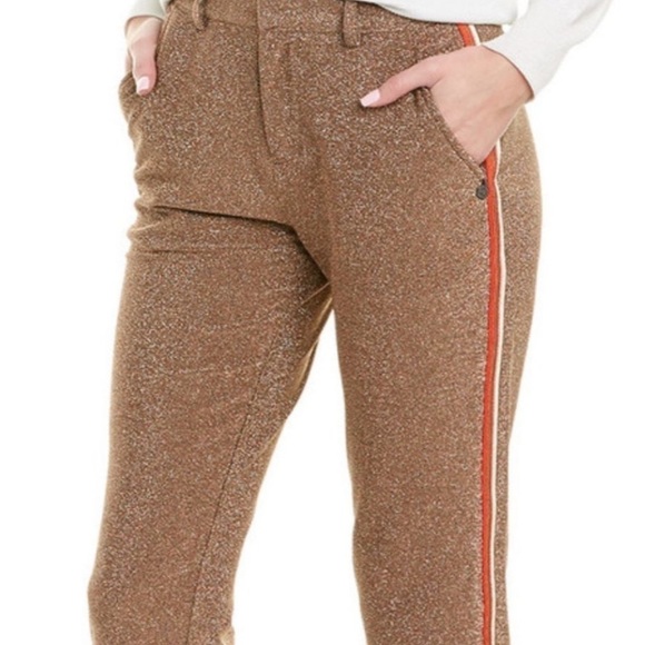 Scotch and Soda Bronze Metallic Knit Side Stripe Trousers - Size XS - Picture 1 of 12